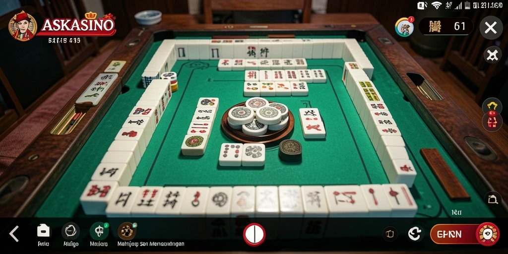 Tampilan gameplay Mahjong yang menarik di ASKASINO.
