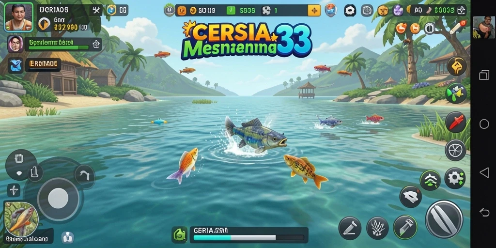 Screenshot CERIA33 menampilkan gameplay memancing yang seru dan menantang.
