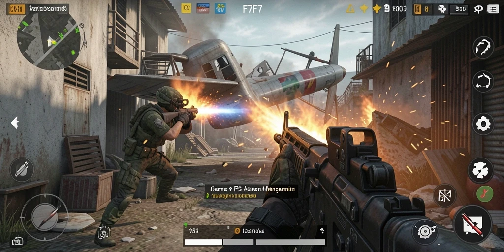 Gameplay F7F7 menampilkan aksi tembak-menembak yang mendebarkan.