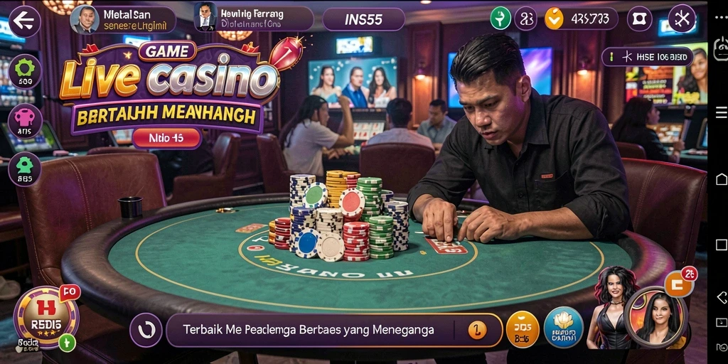 Tampilan gameplay menarik dan mendebarkan dari aplikasi Live Casino INS55.