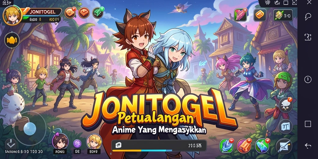Screenshot JONITOGEL menampilkan karakter anime dalam aksi seru.