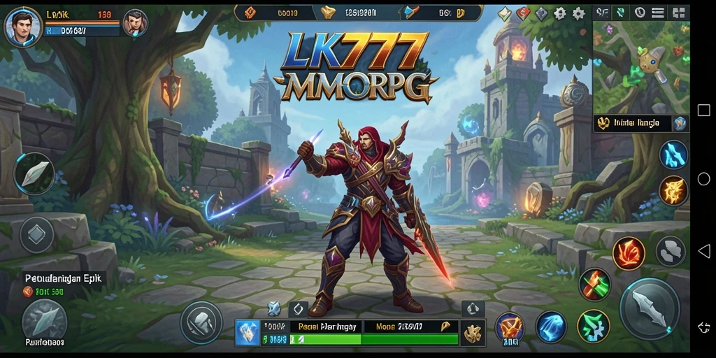 Menampilkan momen epik dalam pertarungan di dunia MMORPG.