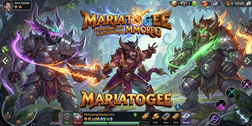 Screenshot MARIATOGEL menunjukkan aksi pertarungan seru di dalam game MMORPG.