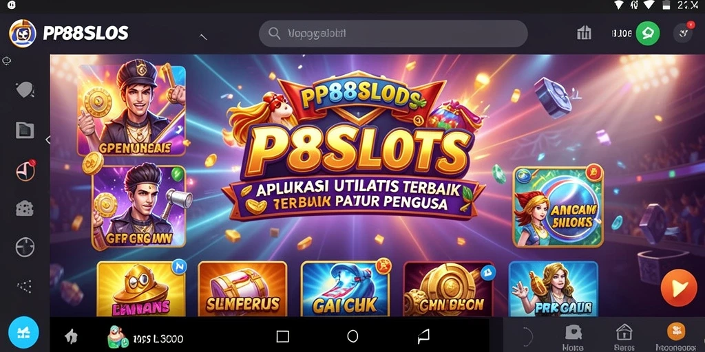 Screenshot tampilan utama PP88SLOTS yang menunjukkan fitur utilitas.