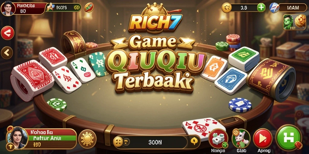 Screenshot RICH7 menunjukkan aksi seru permainan QiuQiu.