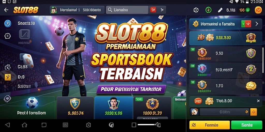 Tampilan menarik dari gameplay dan fitur Sportsbook di SLOT88.