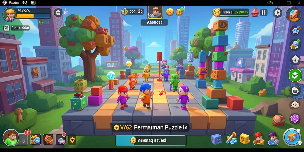 Tampilan gameplay seru dari permainan Puzzle VV62 yang menantang.